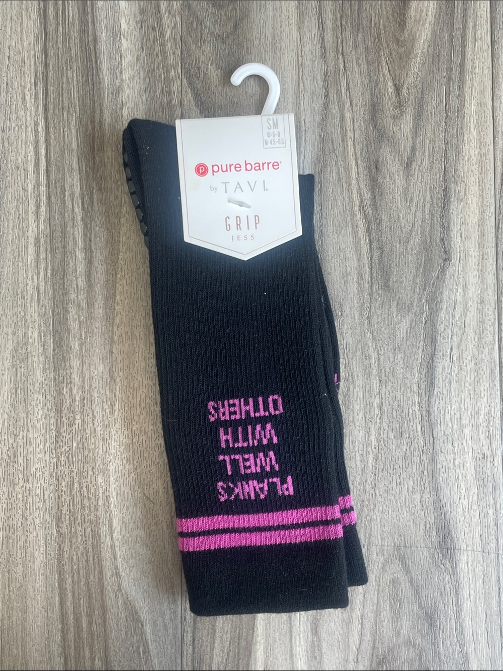 • NWT • Pure Barre Planks Well With Others Grip Socks